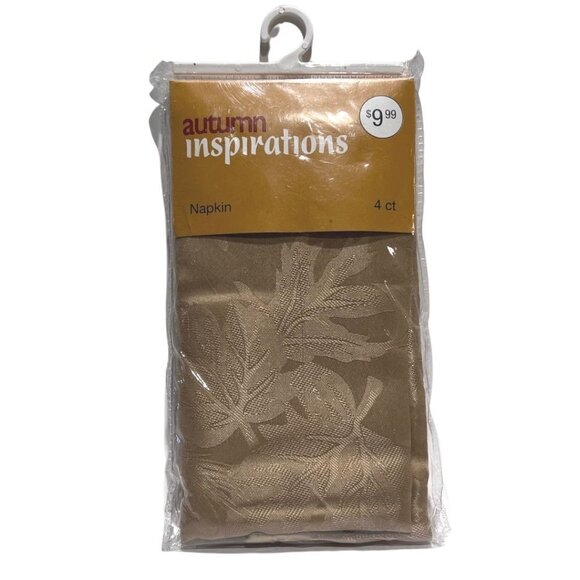 Kitchen Napkins Autumn Inspirations Gold 4 Count‎ Leaf Design New In Package - Picture 1 of 5